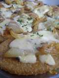 Milanesas de soja con queso y cebollas