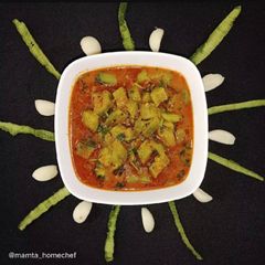 A picture of Ridge gourd (Turai) Sabji.