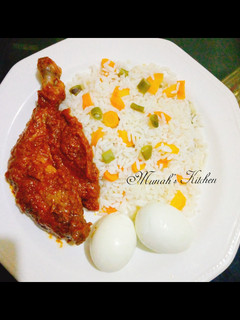 A picture of Rice and chicken stew.