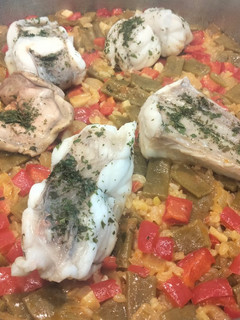 Una foto de Arroz de rape sencillo