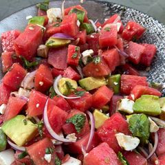A picture of Watermelon, Feta Cheese Salad.