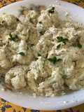 Chou fleur au philadelphia, épices et basilic