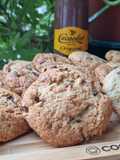 Galletas de ruibarbo y chocolate blanco