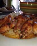 Pollo asado en salsa barbecue express