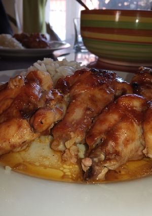 Una foto de Pollo asado en salsa barbecue express