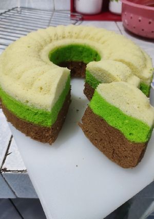 Foto resep Bolu kukus coklat pandan