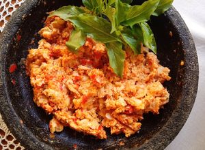 Foto resep Sambal Tempe Rebus Topping Kemangi