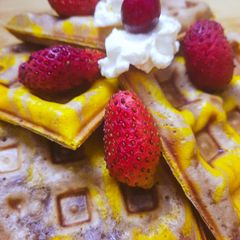 A picture of Choco orange waffle cake.