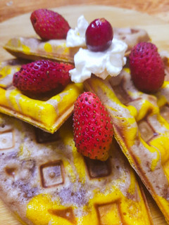 A picture of Choco orange waffle cake.