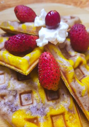 A picture of Choco orange waffle cake.