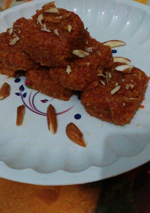 A picture of Carrot Almond Burfi.