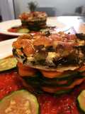 Mille et une feuille courgettes carotte,gratiné d’aubergines et sa sauce tomate