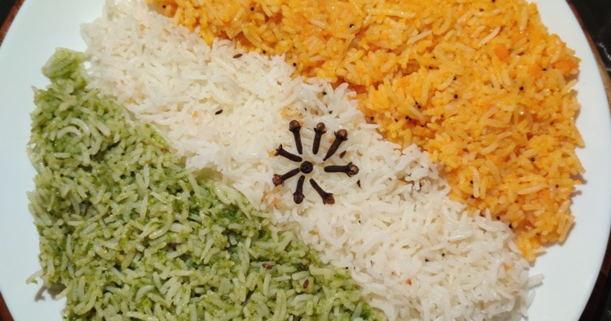 Tiranga Rice.. Recipe by rama - Cookpad