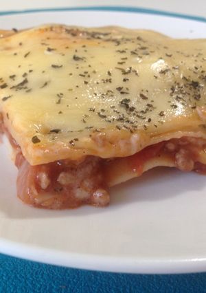 A picture of Meat-heavy lasagne.