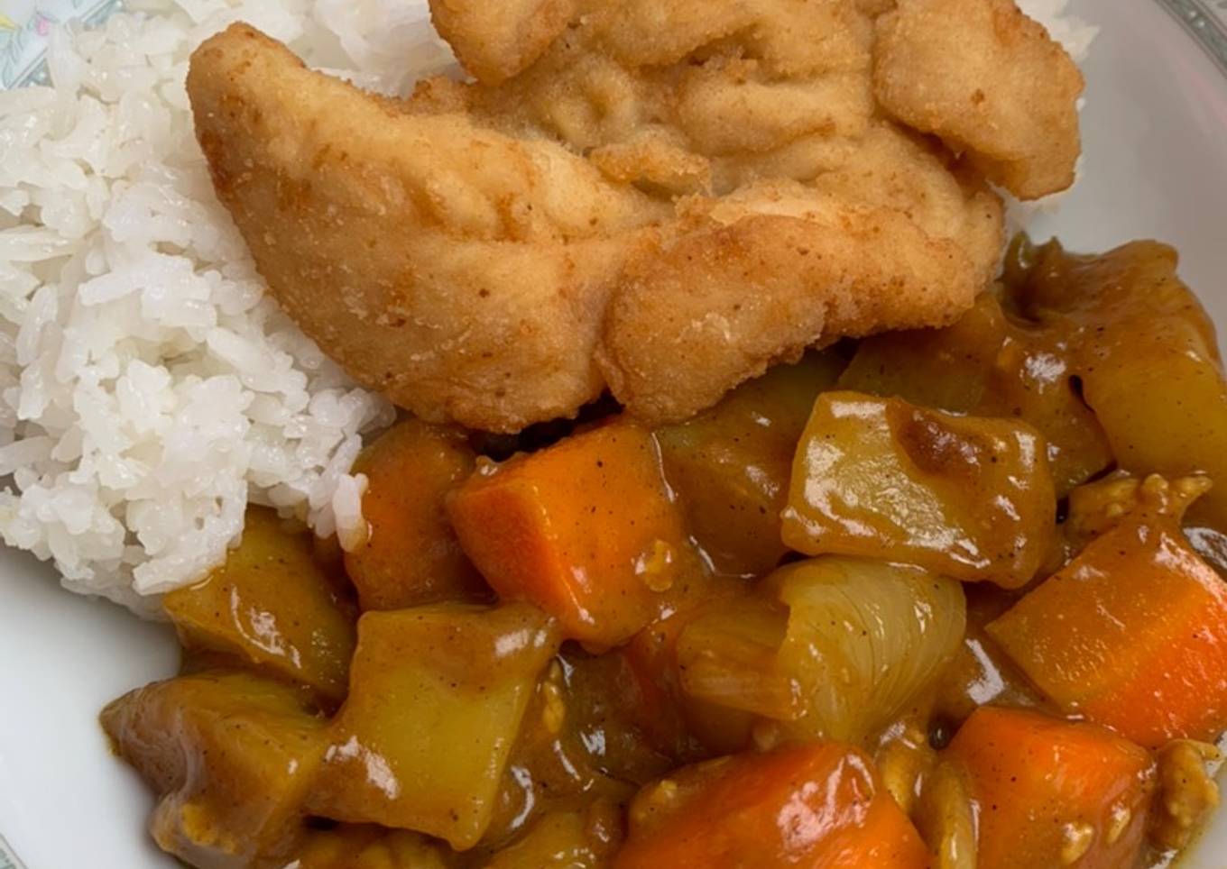 Kare ayam jepang /japanese chicken curry +chicken karage fillet dada ayam