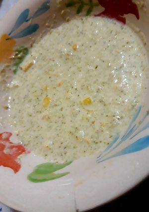 Una foto de Crema de brócoli y elote