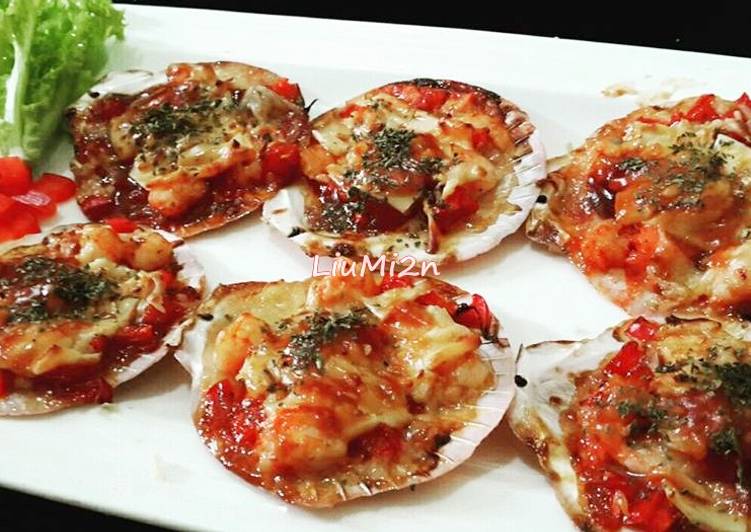 Scallops Prawn bbq cheese