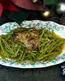 Rau muống cọng xào bò