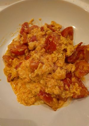 全素番茄炒蛋（低醣生酮餐）（素食）（簡單料理）（家常菜） 的食譜成品照片