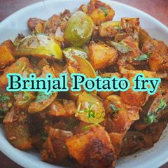 A picture of Brinjal potato masala|Baingan aloo sabzi (dry) recipe.