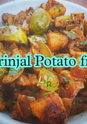 A picture of Brinjal potato masala|Baingan aloo sabzi (dry) recipe.