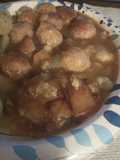 Meatballs over Potatoes