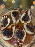 Peras con roquefort y nueces