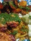 Alitas de pollo con papas al horno