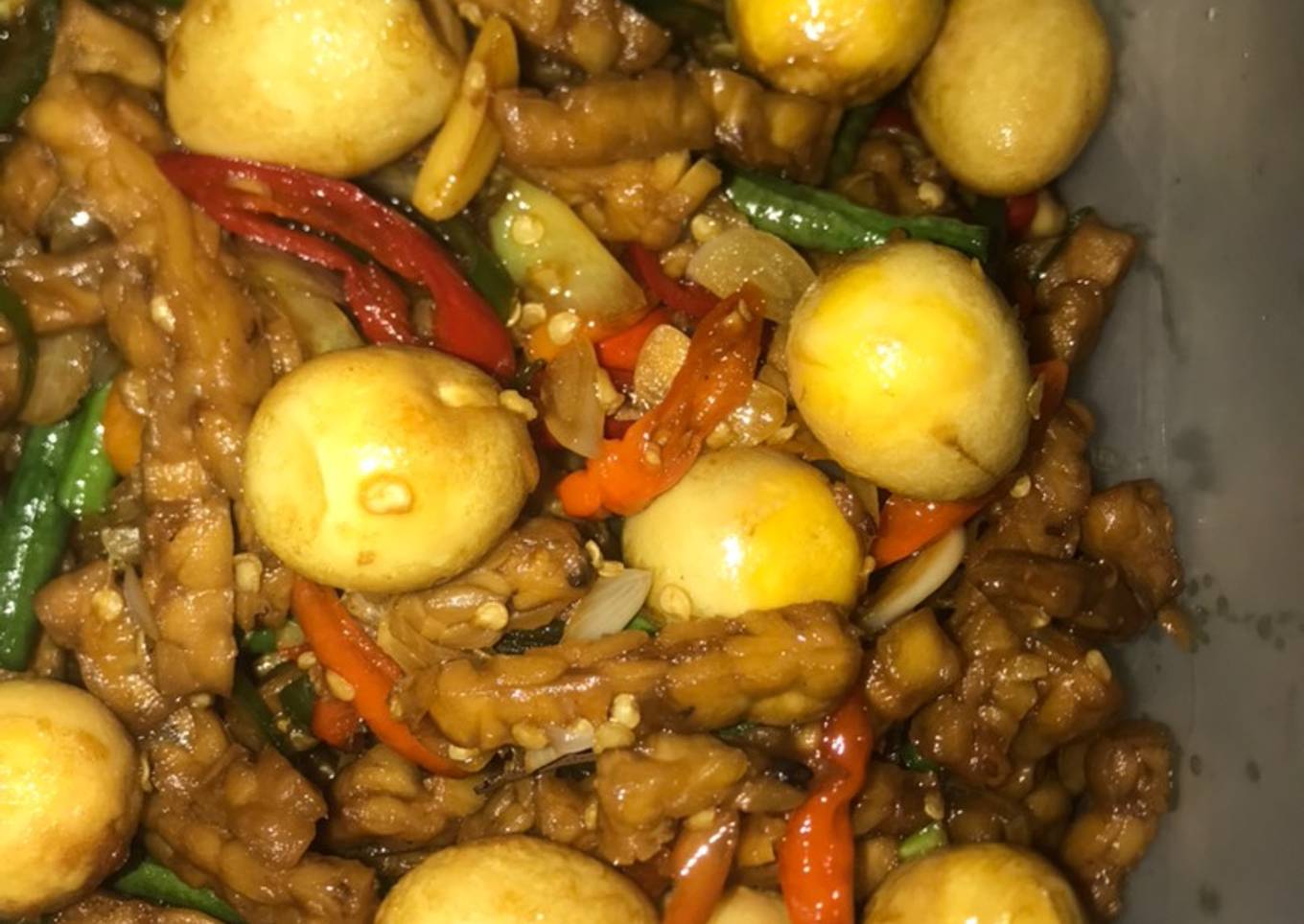 Tumis tempe pedas
