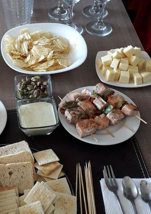 Una foto de Brochetas de Salmón