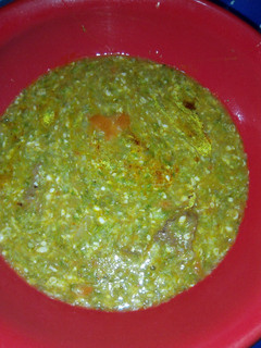 A picture of Oilless Okro soup.