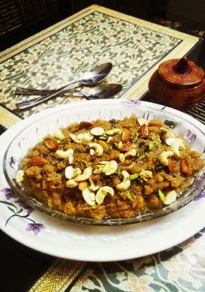 A picture of Instant Moog Dal Halwa.