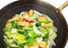 Tumis sawi putih tahu enak