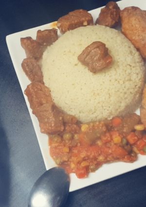 صورة لوصفة كسكسون ولحمة اكل للدايت