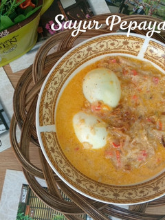 Foto resep Sayur Pepaya Muda Telur