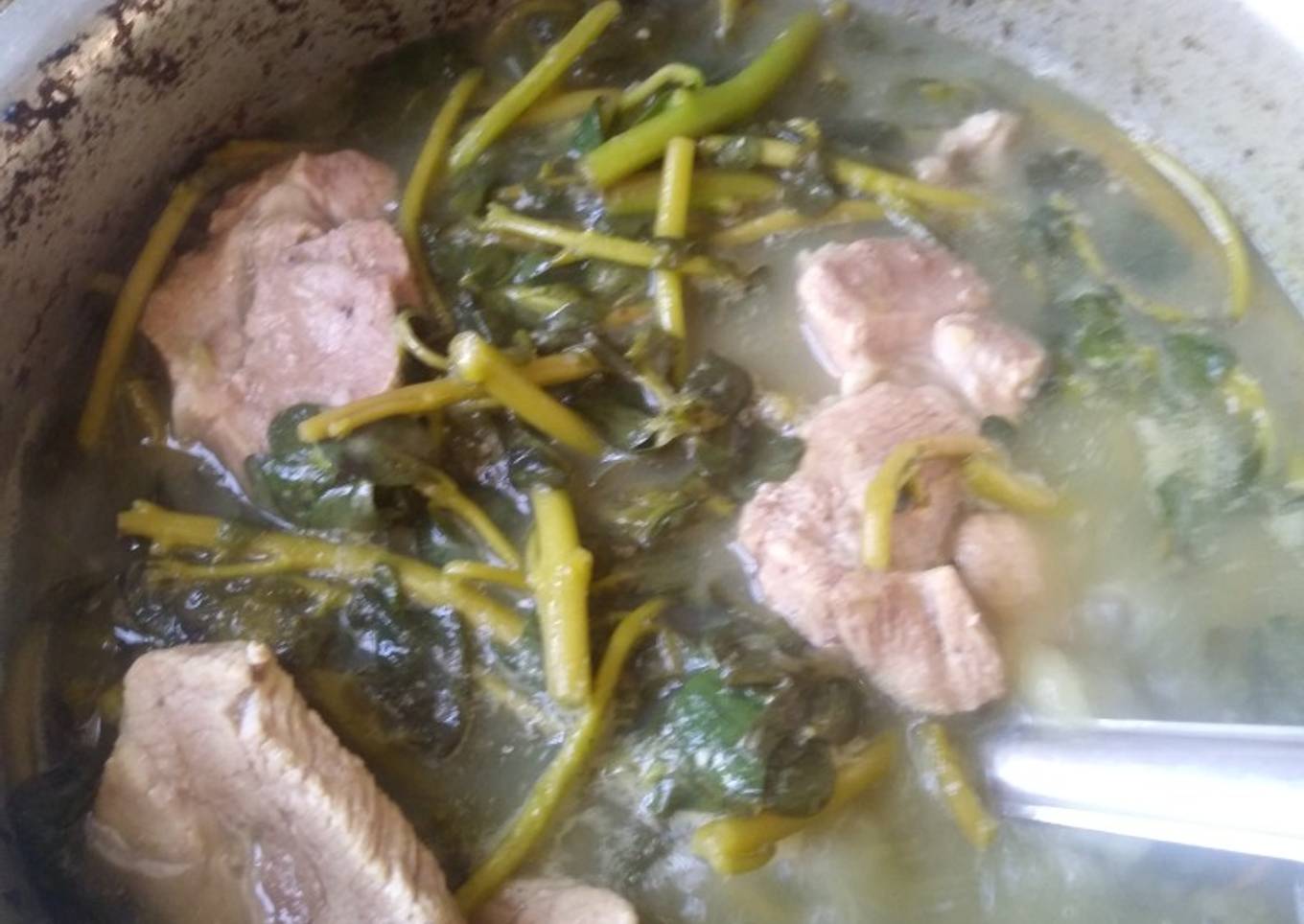Verdolagas con carne de puerco !!!