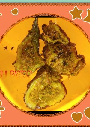 A picture of Stuffed karele with Raw mango.