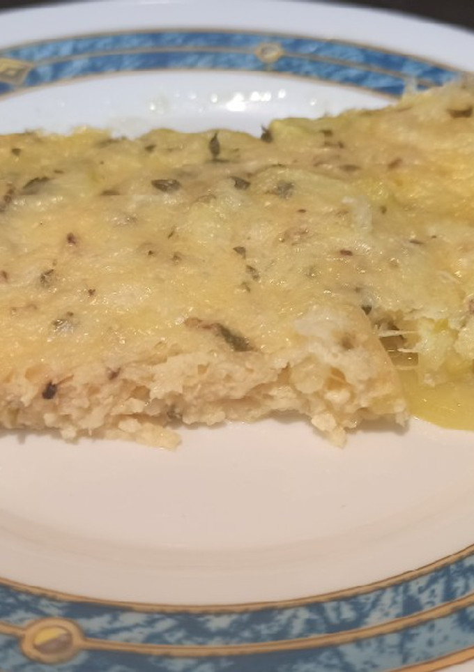 Una foto de Tarta de calabacín al queso en microondas