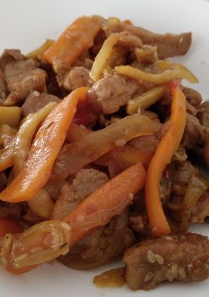 O poză a rețetei Pork kung pao.