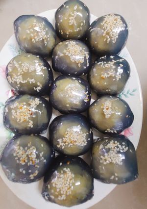 Hình của món Bánh phu thê làm từ bột sắn dây.
