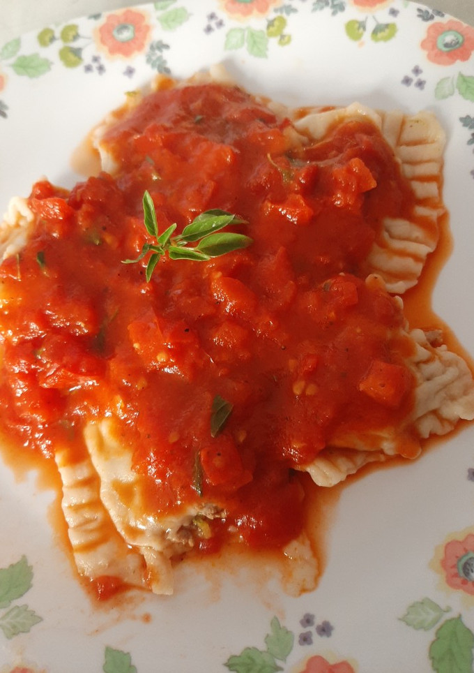 Una foto de Ravioles rellenos de carne molida