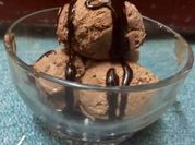 A picture of chocolate ice cream