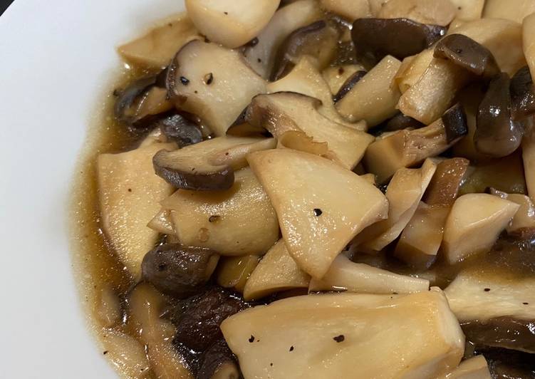 เห็ดนางรมหลวงผัดซอสเห็ดหอม (เจ)