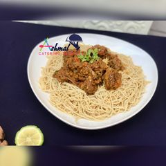Spaghetti with Meatball stew A picture of Spaghetti with Meatball stew.