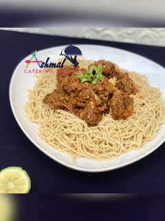 A picture of Spaghetti with Meatball stew.