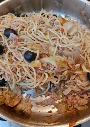 Foto de Esparguete com Atum e Alho Francês