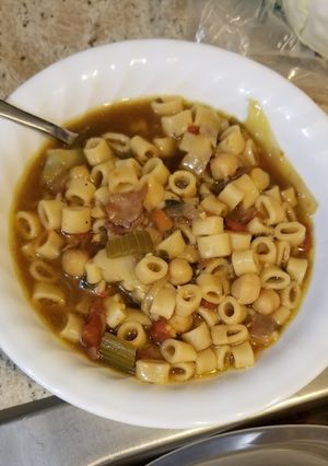 A picture of Chickpea & Veggie Soup with Ditalini.