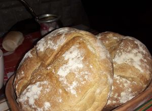 Una foto de Pan casero | Corteza dorada y crugiente 😊❤️