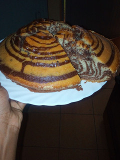A picture of Zebra cake.