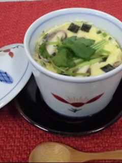 A picture of Microwave Chawanmushi (steamed egg hotchpotch).